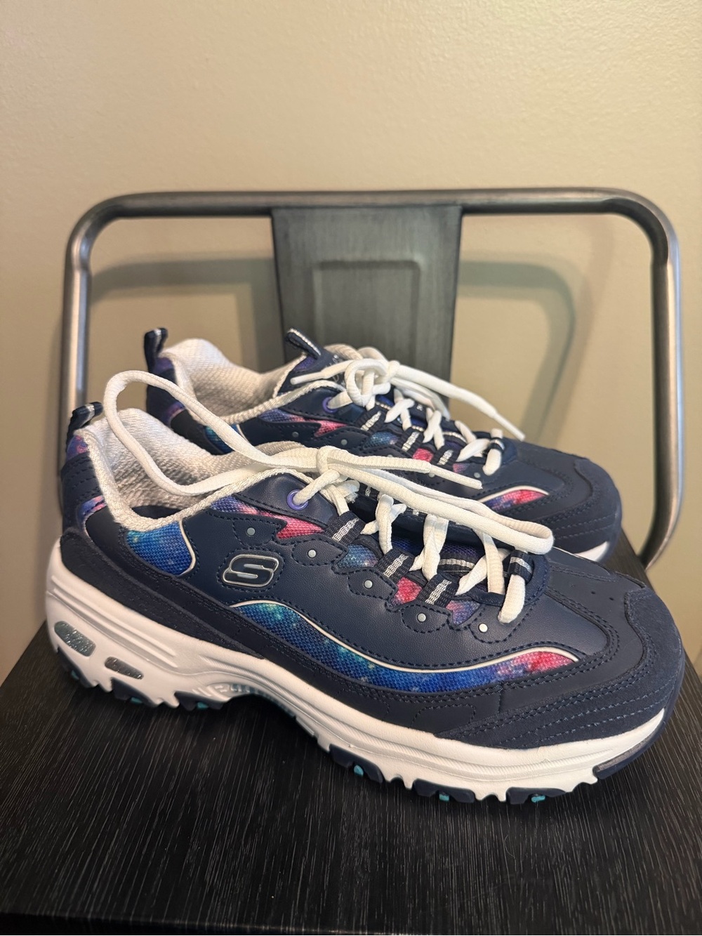 Skechers D’Lites Navy Galaxy Chunky Sneakers 6.5